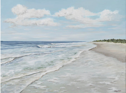 "Walk On The Beach” Hand Painted Canvas Print