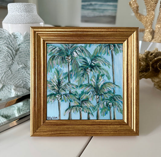 “Blueberry Palms" Hand Embellished Gicleè