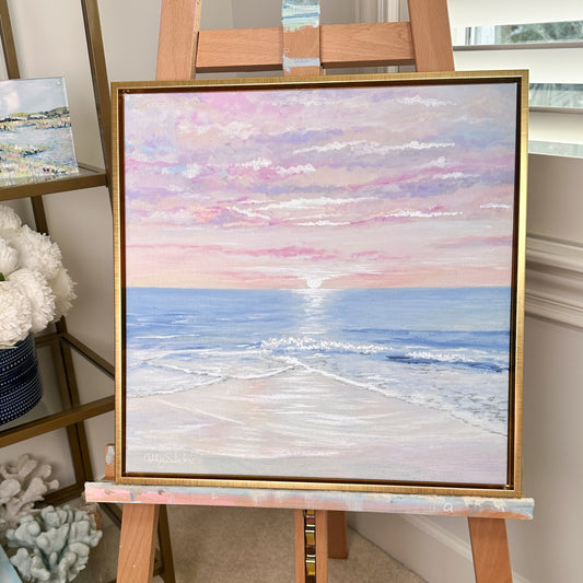 "Perfectly Pink Sunset” Hand Painted Canvas Print