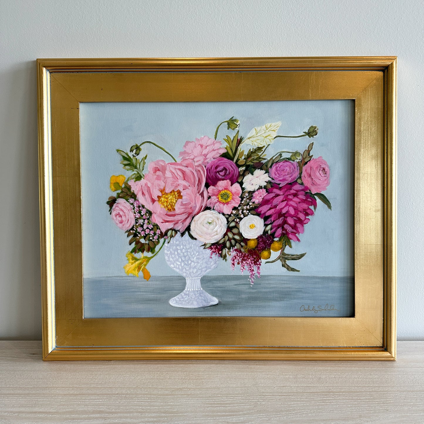 “Tea Time" Framed Original Painting - 22x26" Framed