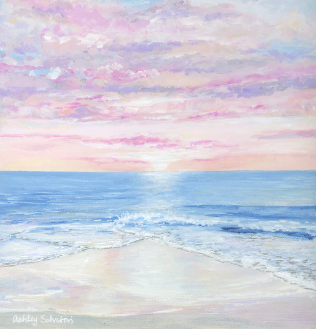 "Perfectly Pink Sunset” Hand Painted Canvas Print