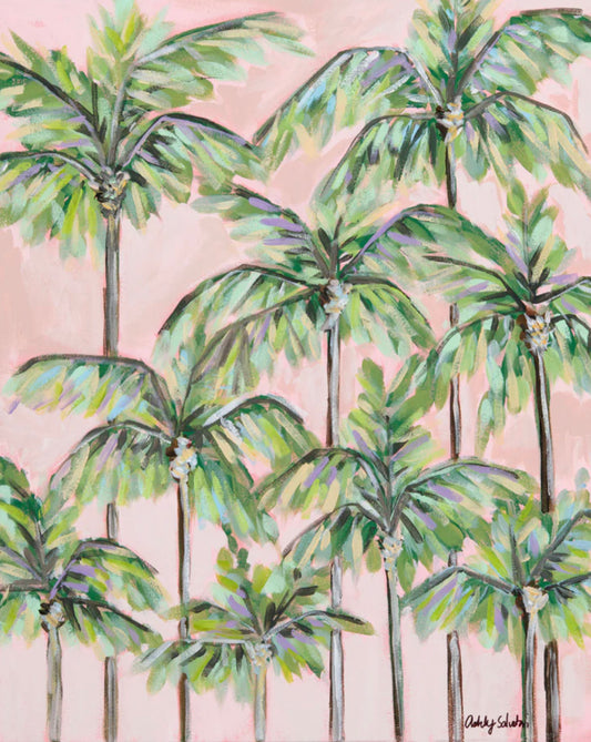 "Pretty Little Palms" Hand Painted Canvas Print