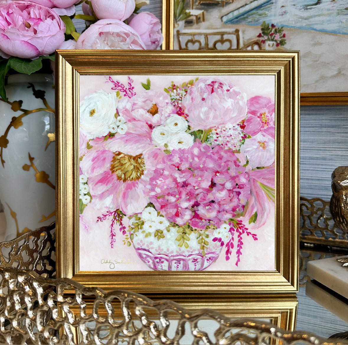 “Pretty In Pink” Framed Canvas Print