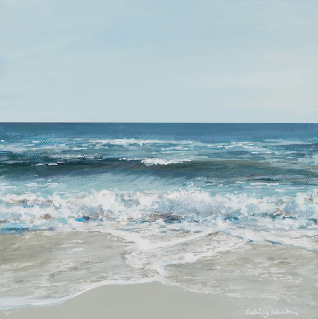 "Beautiful Blue Sea” Hand Painted Canvas Print