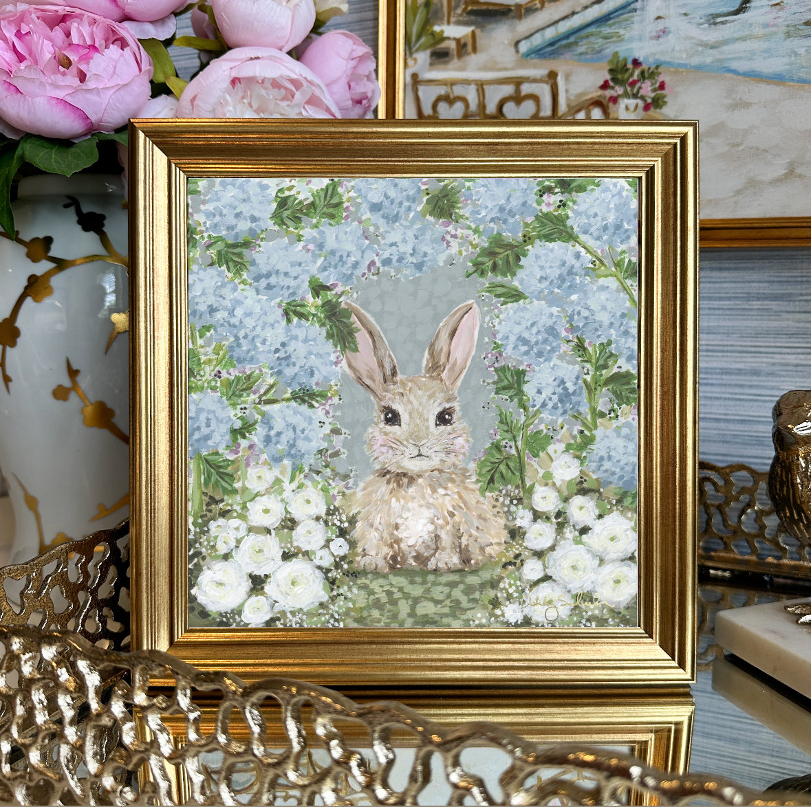 “Hops in the Garden” Framed Canvas Print