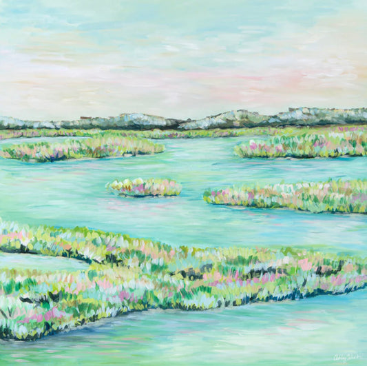 "Teal Waters" Hand Painted Canvas Print