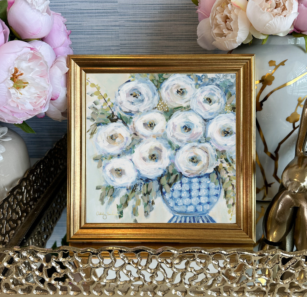 “Breakfast at Tiffanys" Framed Canvas Print