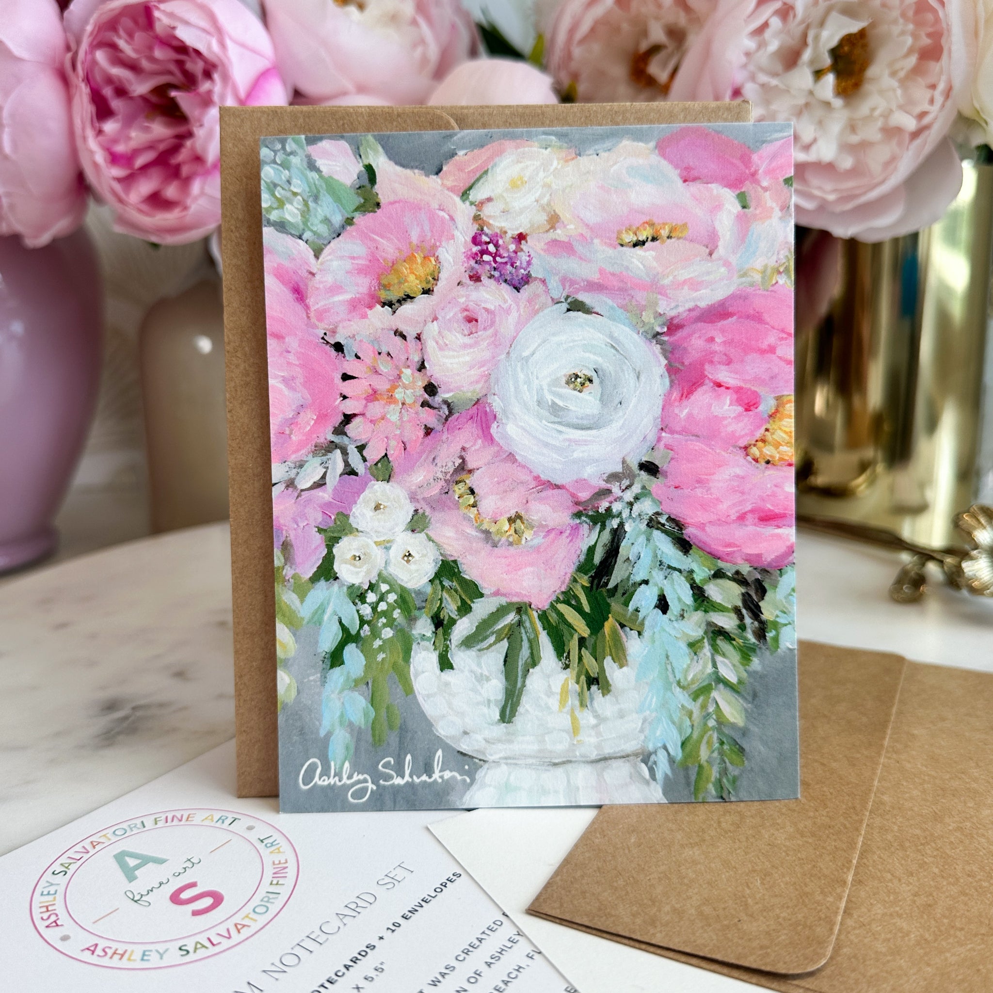 Bloom” Notecard Set of 10 – Ashley Salvatori