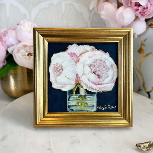 “Pink Peonies” Framed Canvas Print