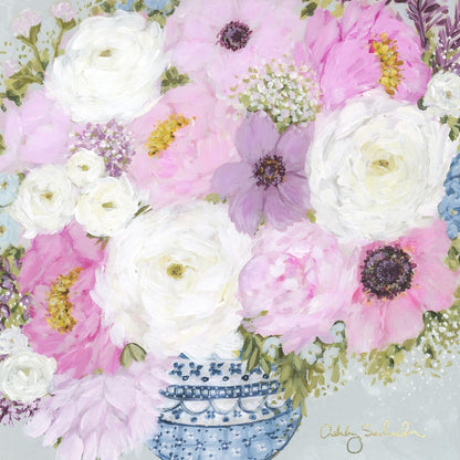 “Pastel Petals” Framed Canvas Print