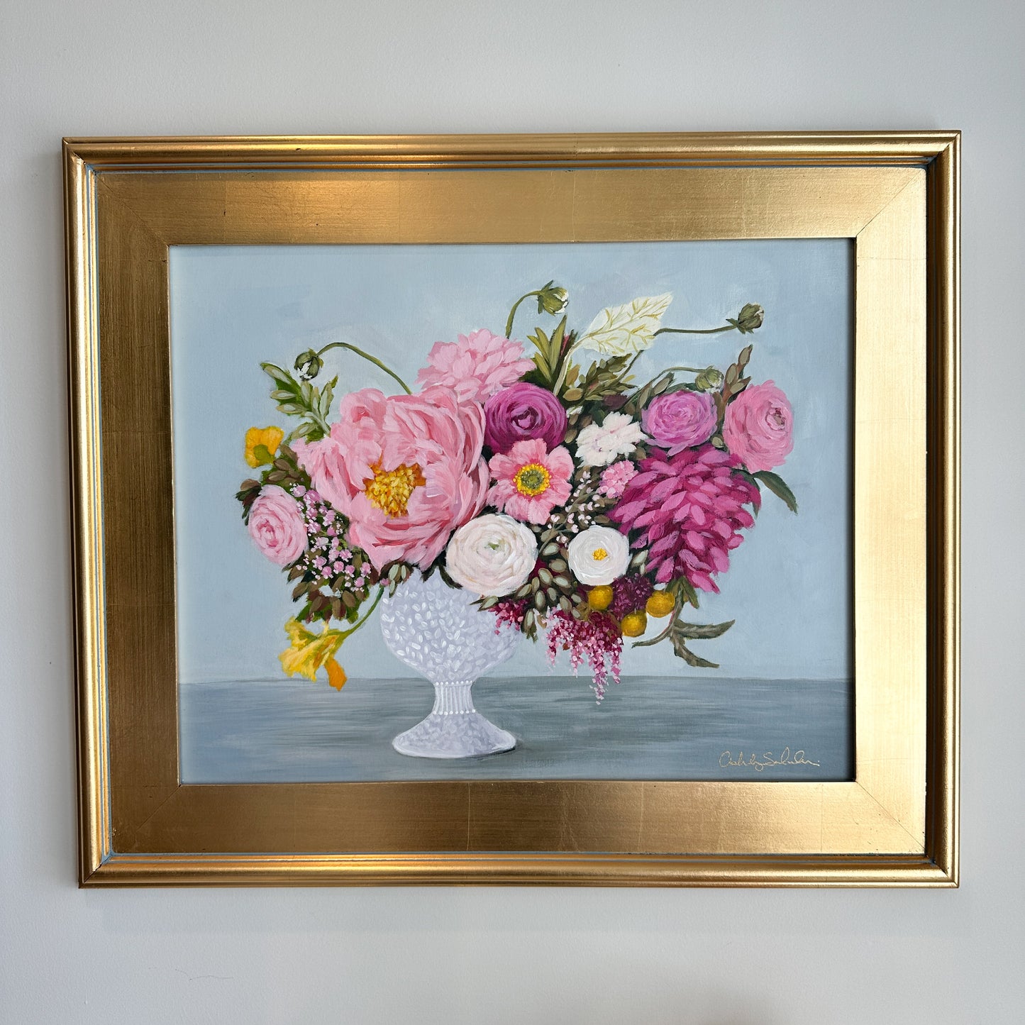 “Tea Time" Framed Original Painting - 22x26" Framed
