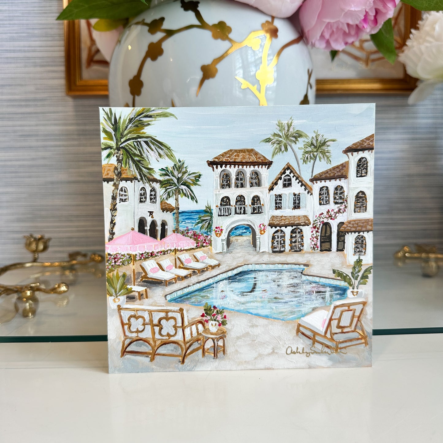 “Villa by the Sea" Unframed Giclée Print