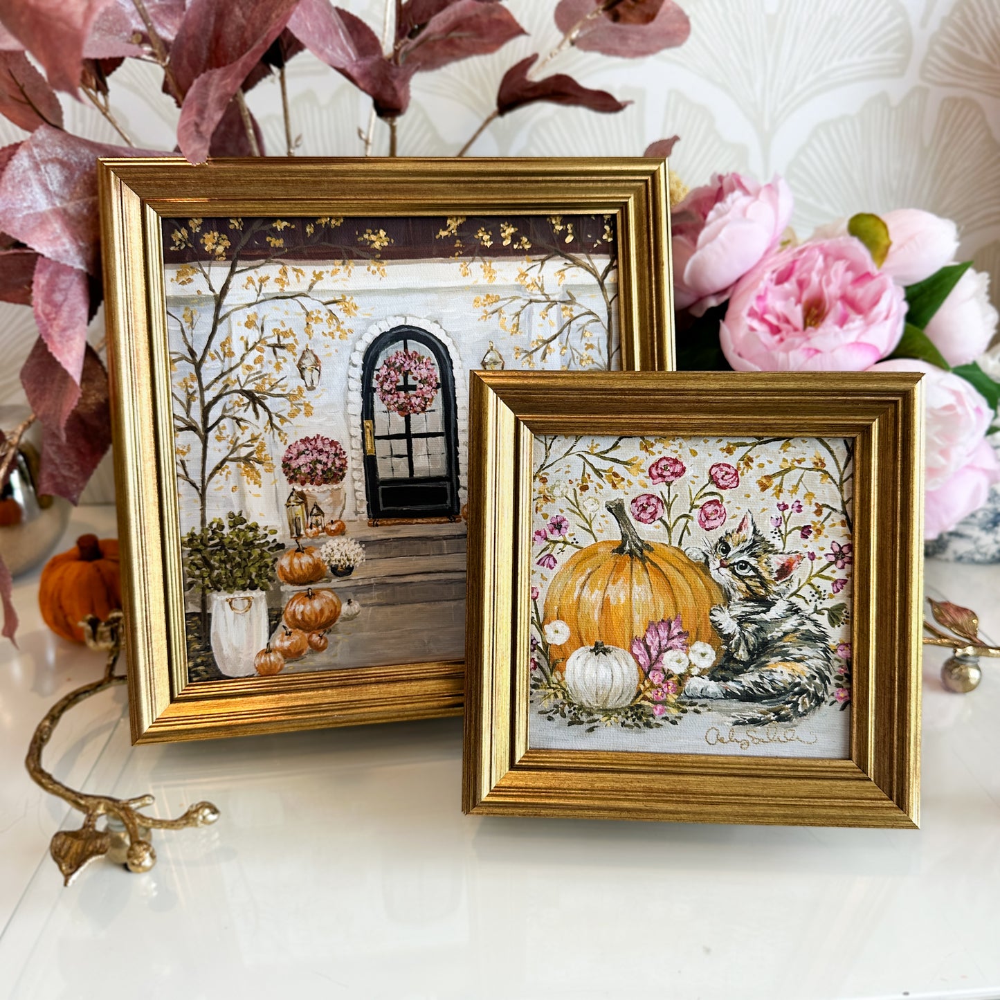 “Olivia's Pumpkin" Framed Canvas Print