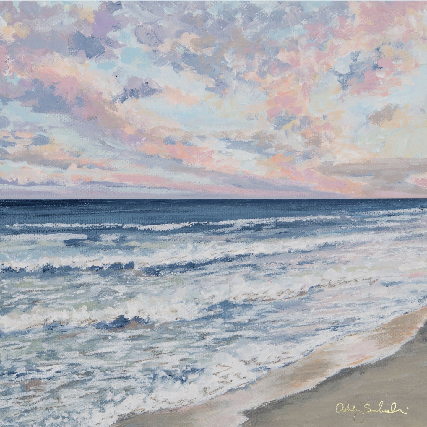 “Graceful Sunset” Hand-Embellished Framed Canvas Print