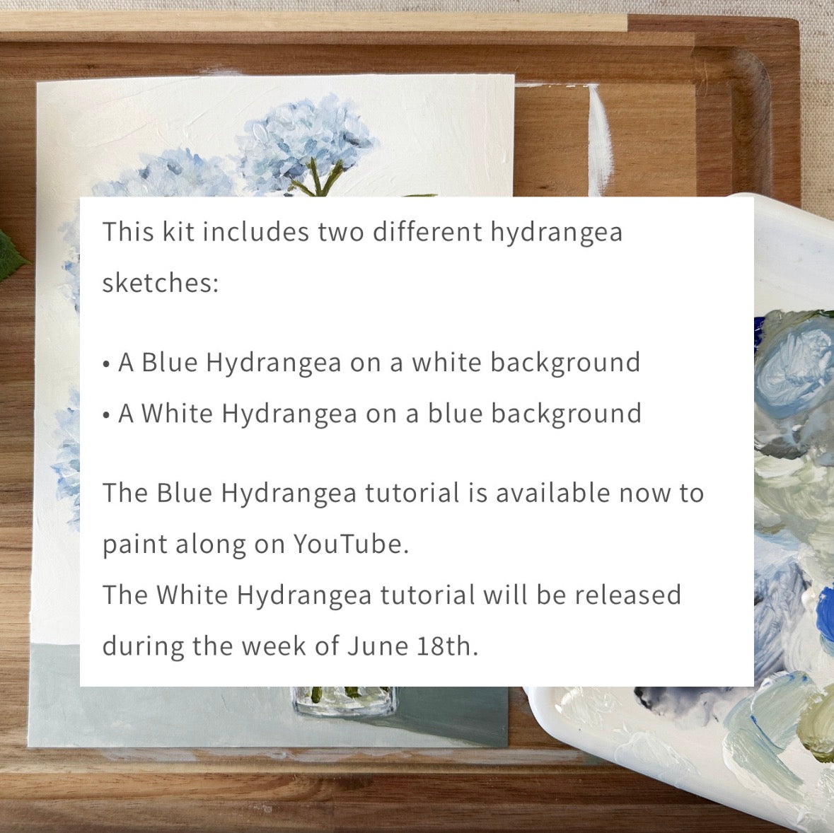 Blue & White Hydrangea Paint Along Kit
