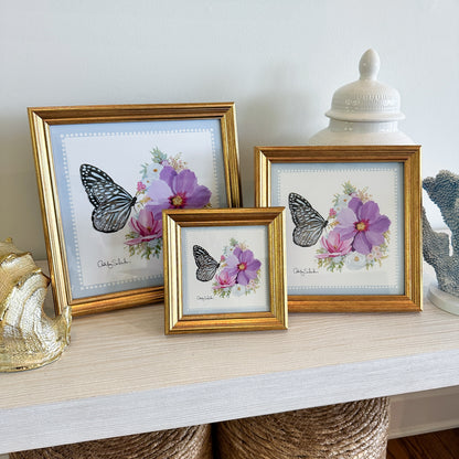 "Blue Monarch" Framed Canvas Print