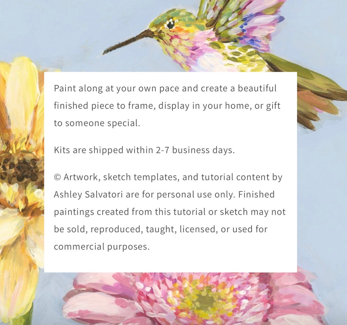 "Flutter" Hummingbird Paint Along Kit
