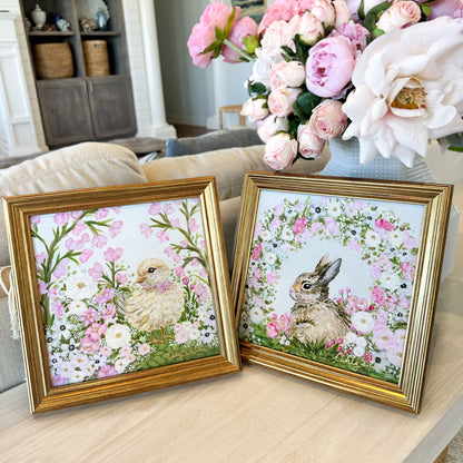 “Bun Bun’s Garden” Framed Canvas Print