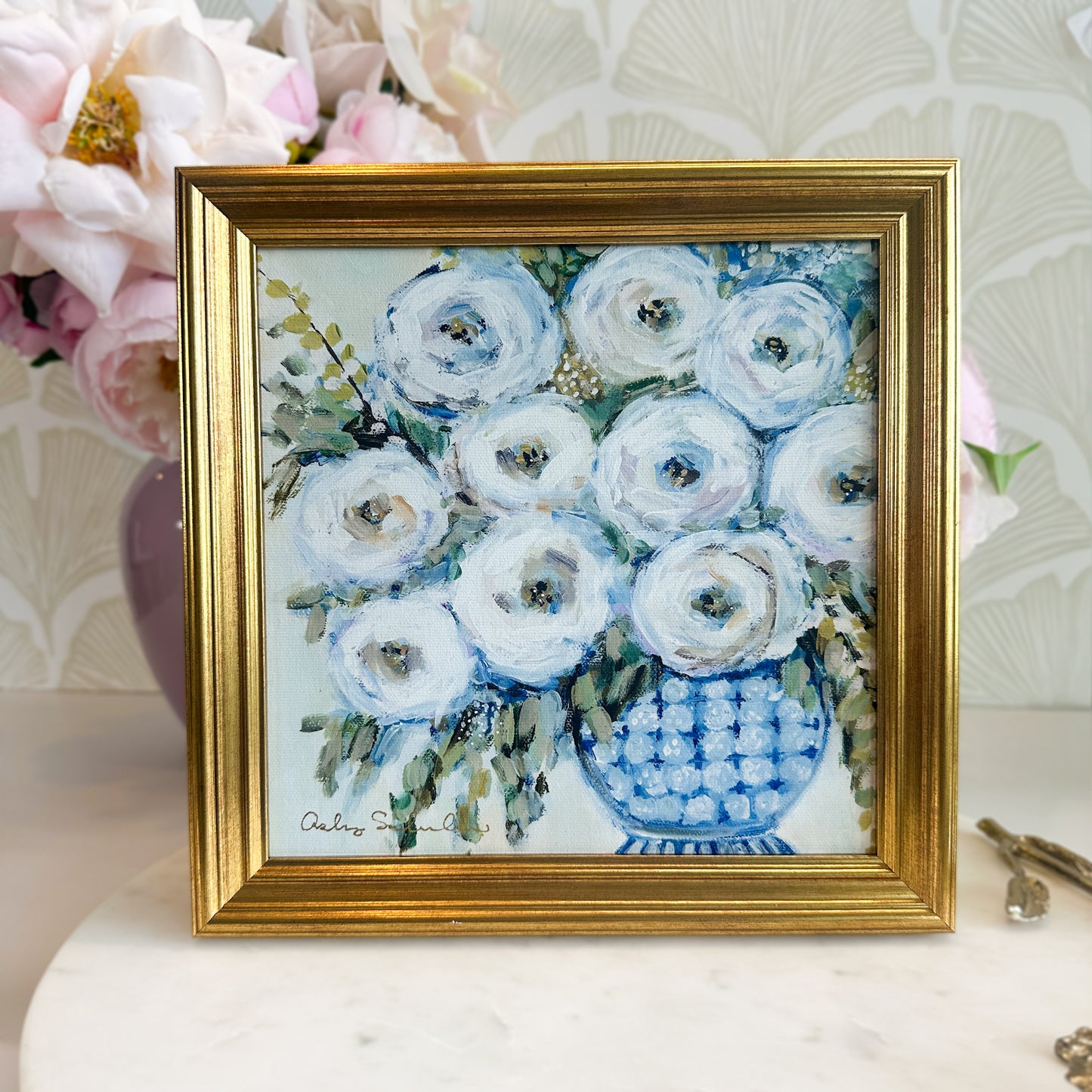 “Breakfast at Tiffanys" Framed Canvas Print
