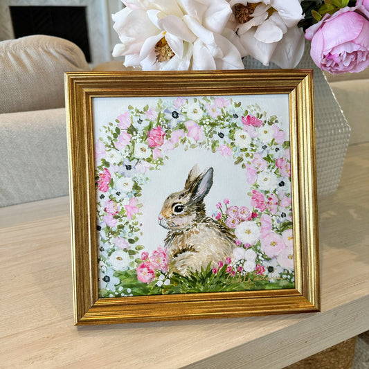 “Bun Bun’s Garden" Gold Signature Canvas Print