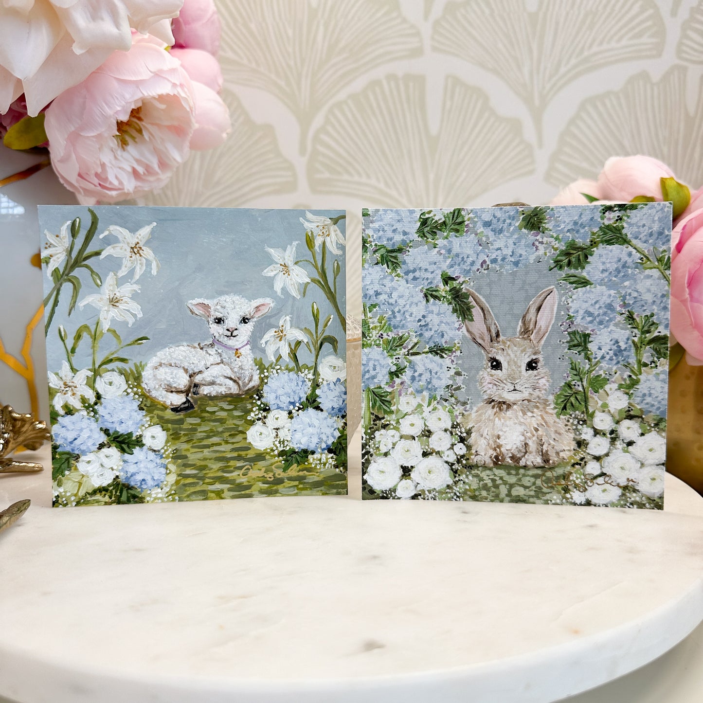 “Little Lambs Garden" Signature Canvas Print