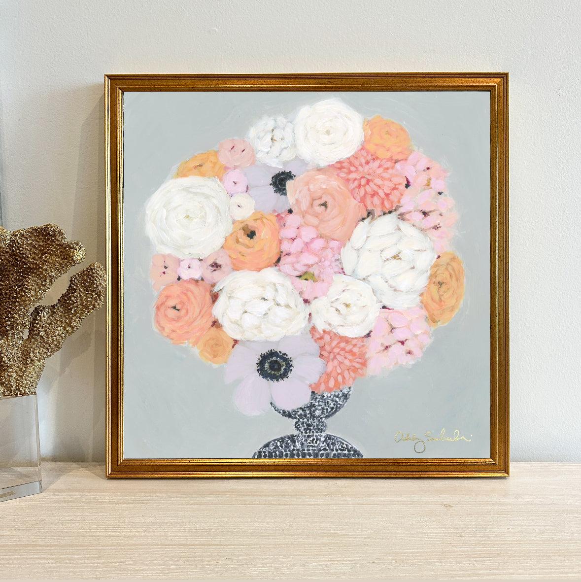 “Peaches and Cream” Framed Canvas Print