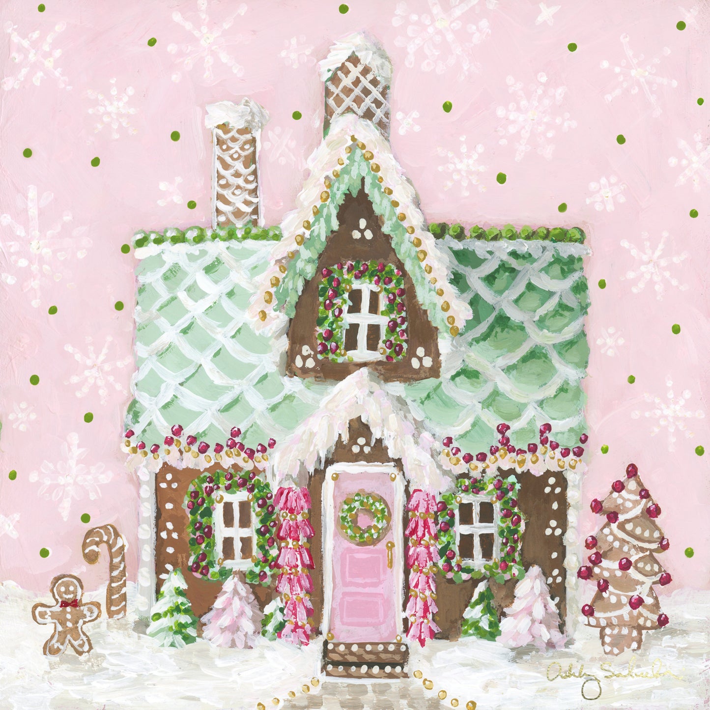 “The Gingerbread House" Framed Canvas Print