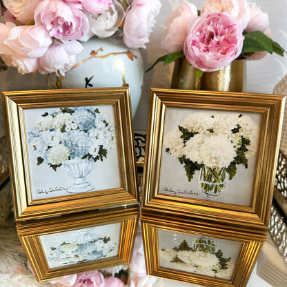 “Sweet Hydrangeas” - Set of 2 Framed Canvas Prints