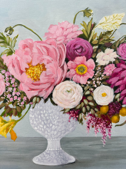 “Tea Time" Framed Original Painting - 22x26" Framed