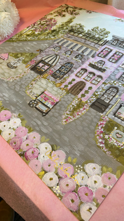"Sweetheart Village" Unframed Canvas Print