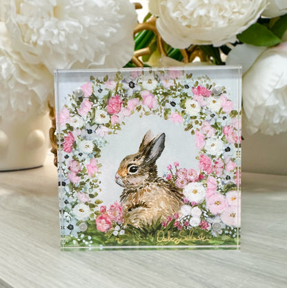 “Bun Bun’s Garden" Acrylic Framed Print