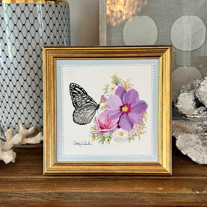 "Blue Monarch" Framed Canvas Print
