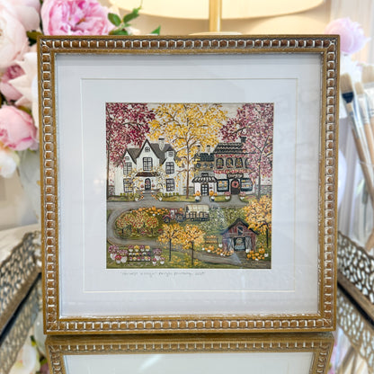 Harvest Village | Original Acrylic Painting – Framed