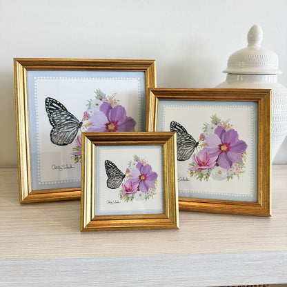 "Blue Monarch" Framed Canvas Print