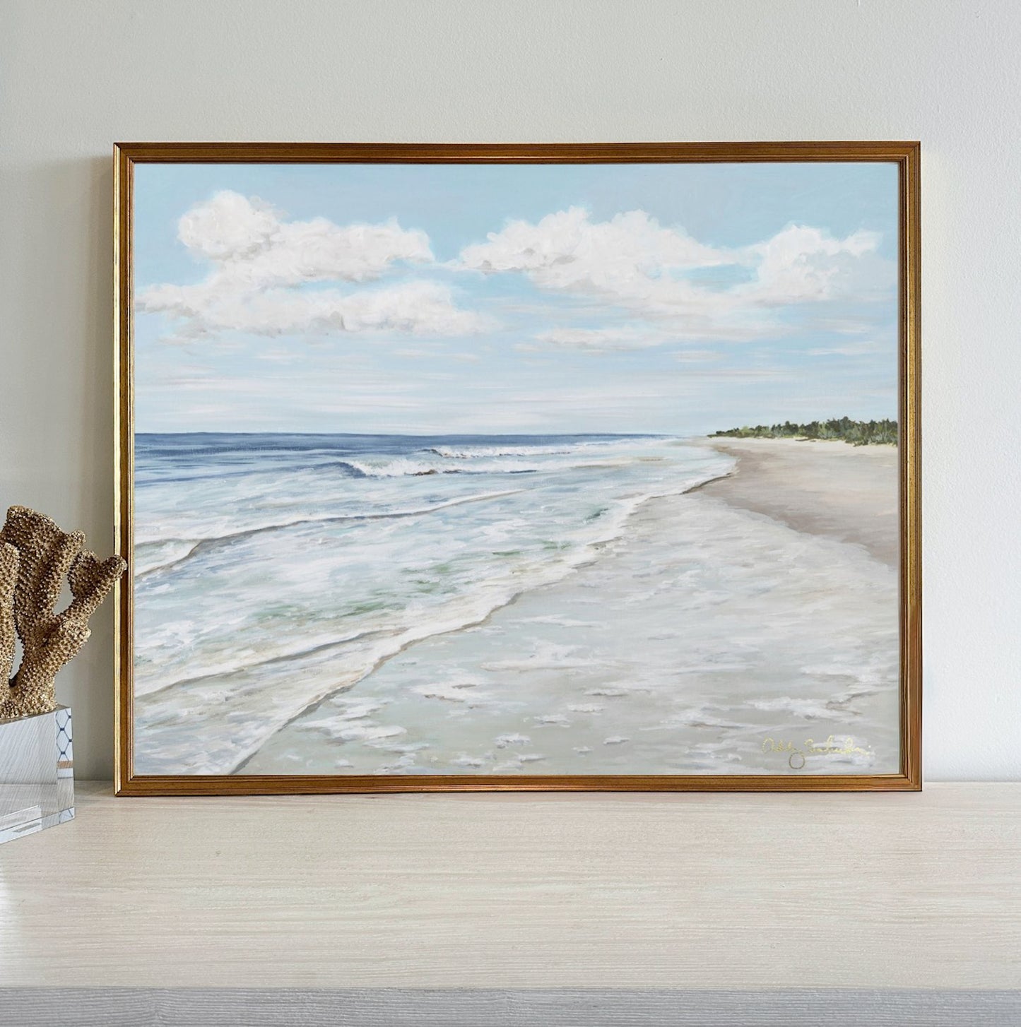 "Walk On The Beach" Signature Canvas Print