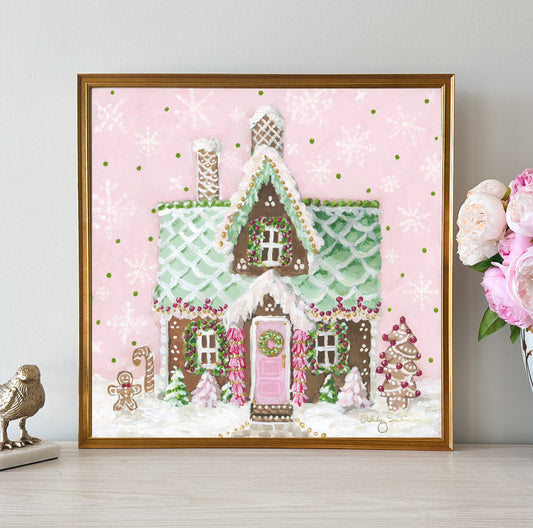 The Gingerbread House" 24x24 Framed Canvas Print