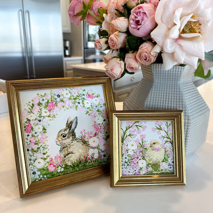 “Little Chick’s Garden” Framed Canvas Print
