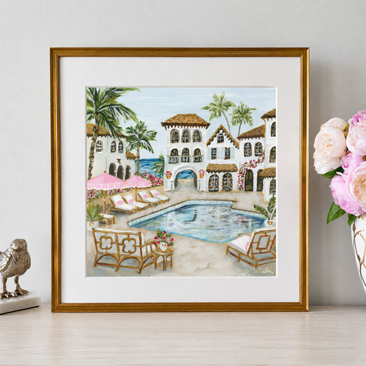 “Villa by the Sea" Signature Canvas Print