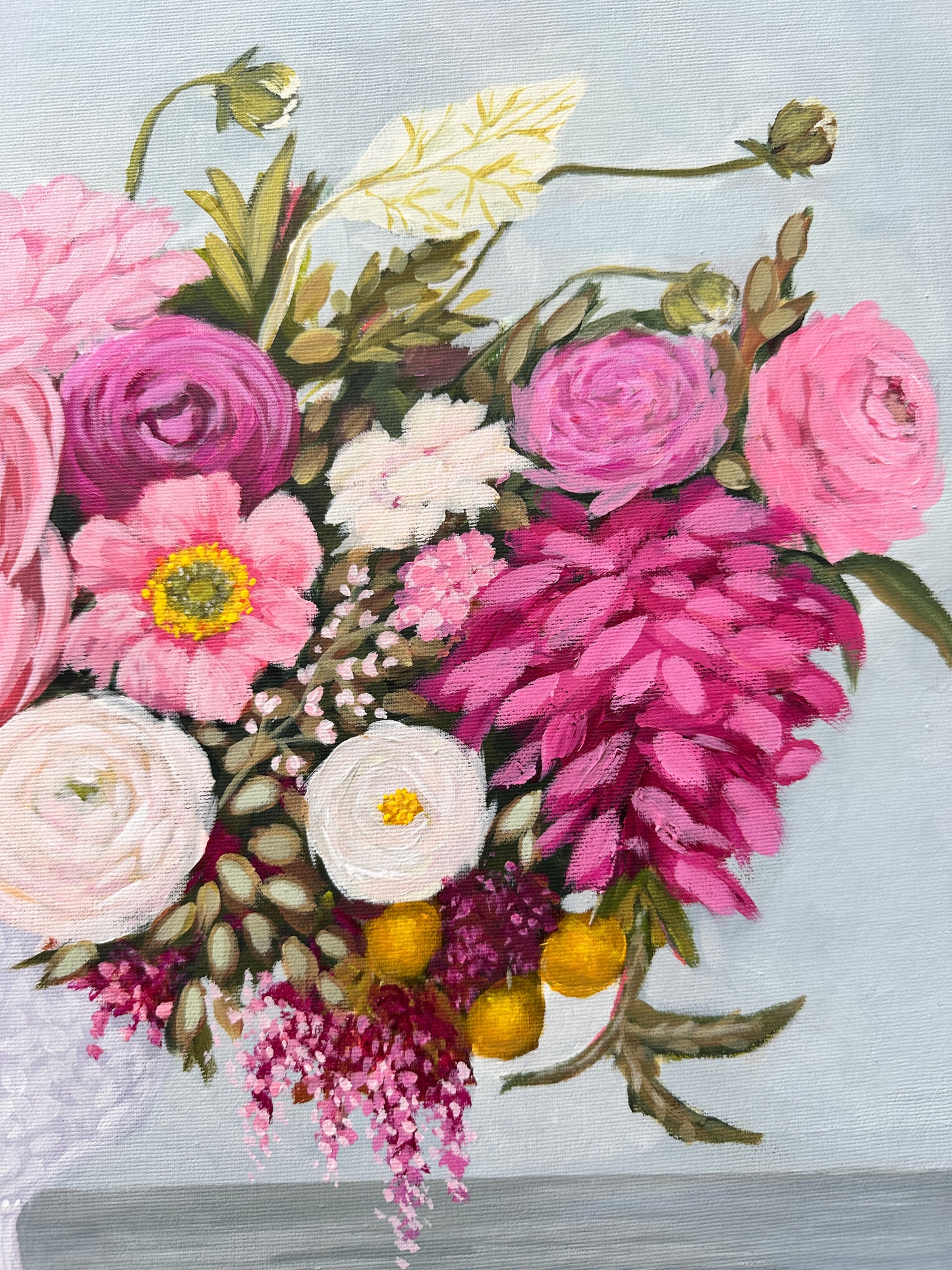 “Tea Time" Framed Original Painting - 22x26" Framed