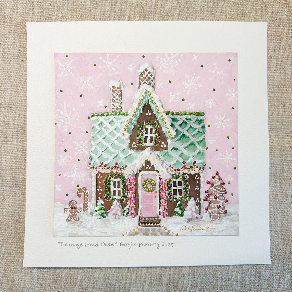 The Gingerbread House | Original Acrylic Painting – Framed