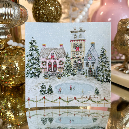 "Snowflake Village" Unframed Canvas Print