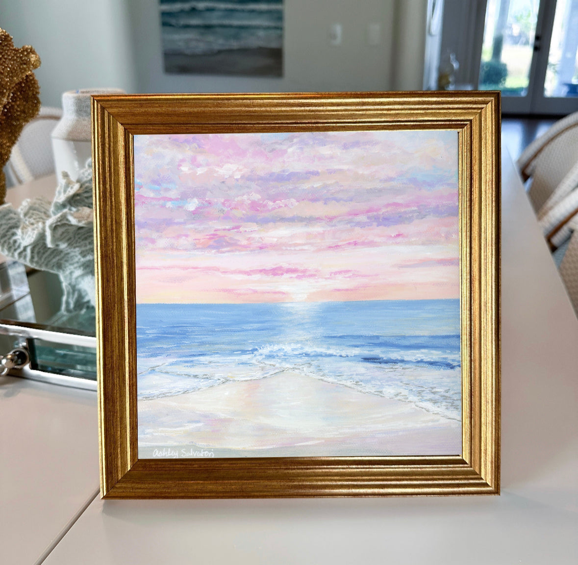 “Perfectly Pink Sunset” Hand-Embellished Print