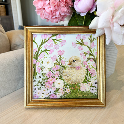 “Little Chick’s Garden” Framed Canvas Print