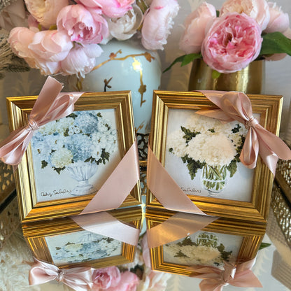 “Sweet Hydrangeas” - Set of 2 Framed Canvas Prints