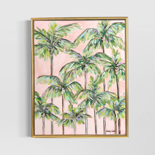 “Pretty Little Palms" Hand-Embellished Print