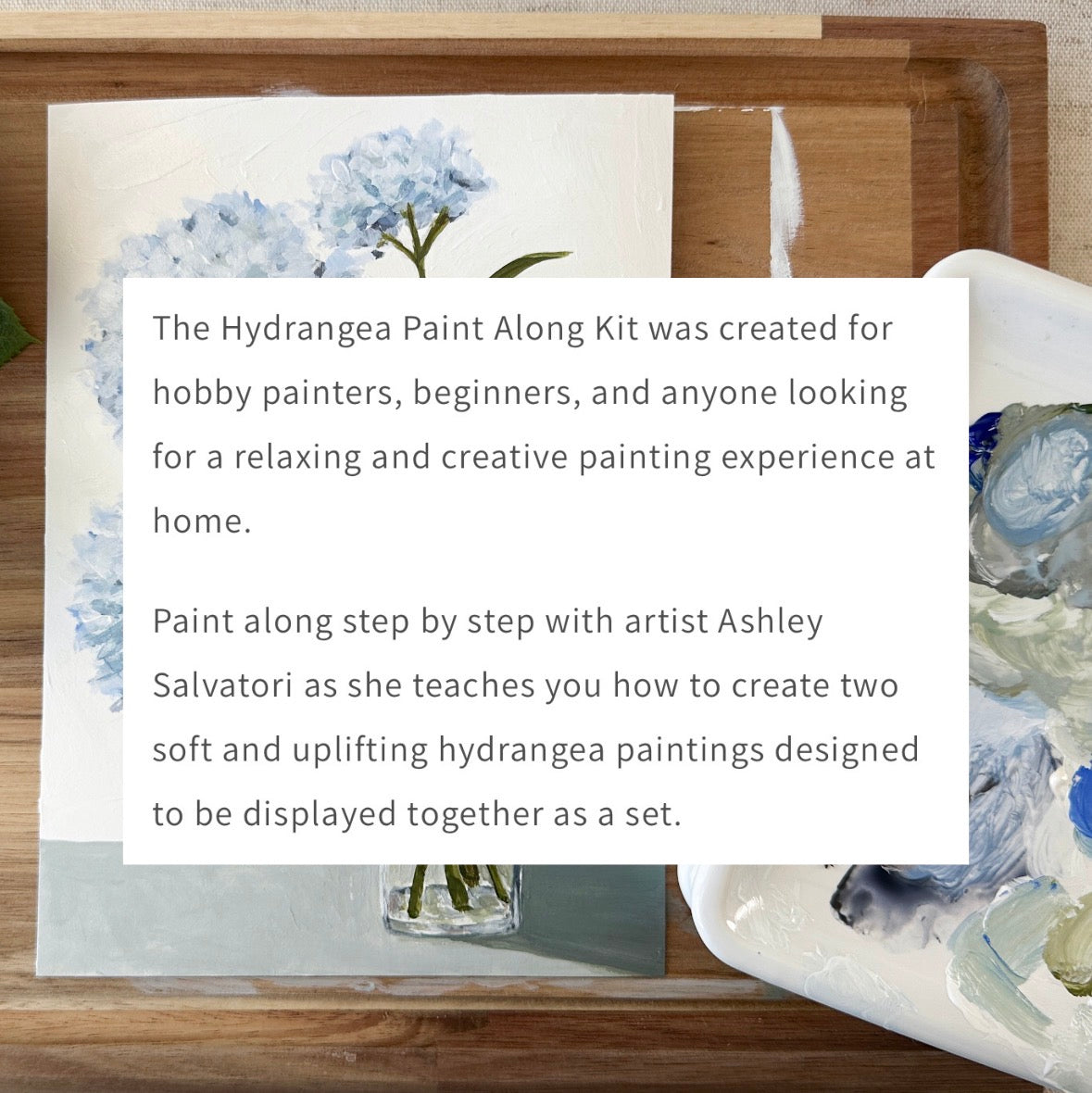 Blue & White Hydrangea Paint Along Kit