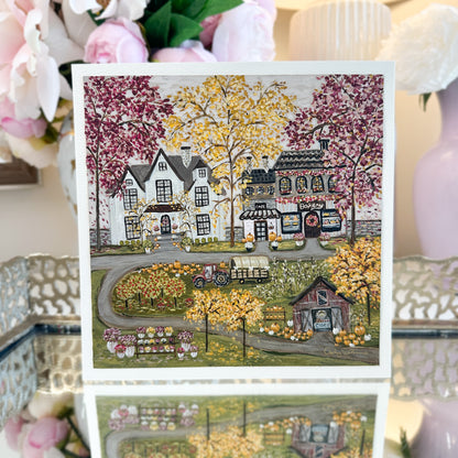 Harvest Village | Original Acrylic Painting – Framed