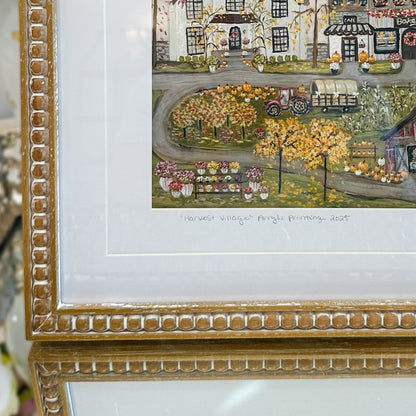 Harvest Village | Original Acrylic Painting – Framed