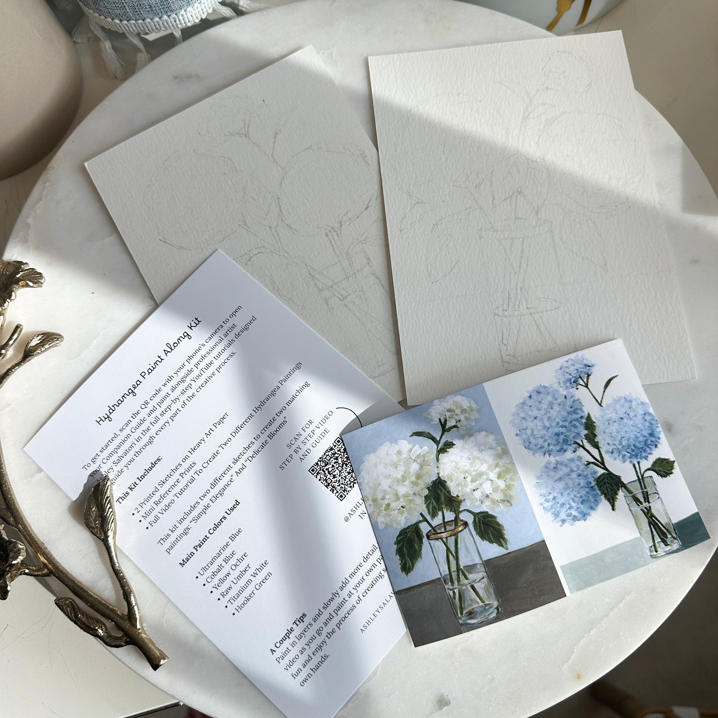 Hydrangea Paint Along Kit