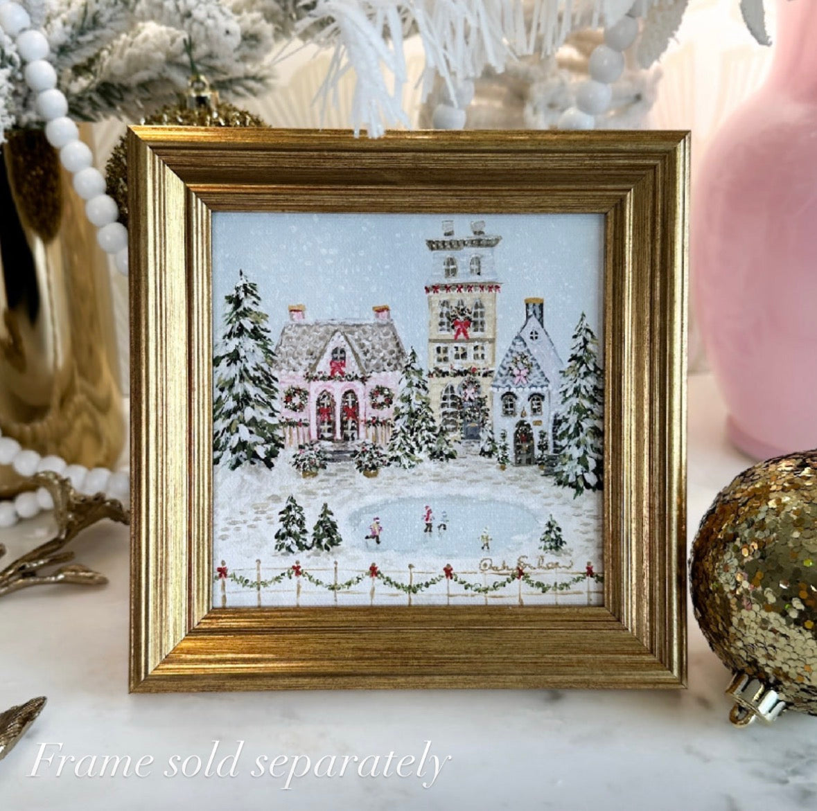 "Snowflake Village" Signature Canvas Print